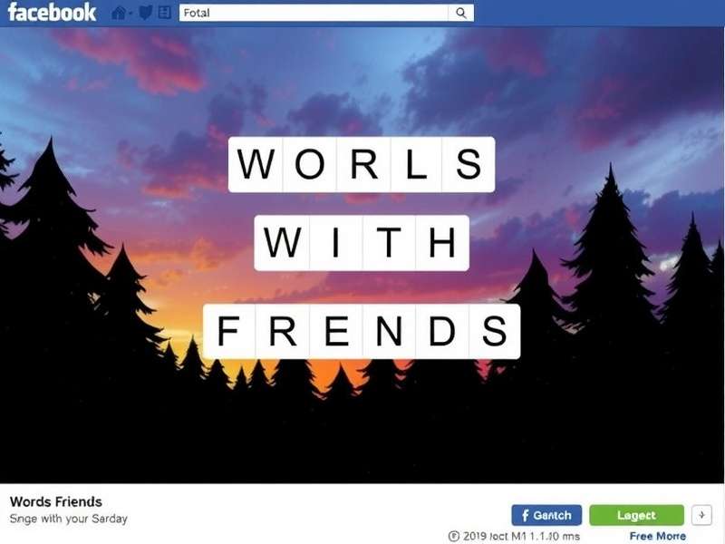 Words With Friends game board displayed on a Facebook interface with friends list and chat