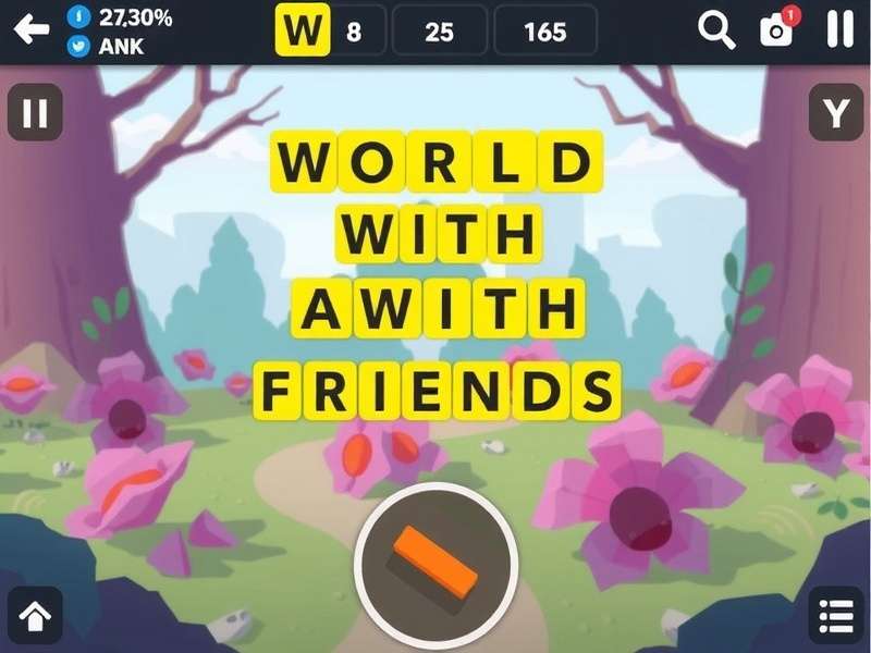 Advanced Words with Friends board showing strategic tile placement