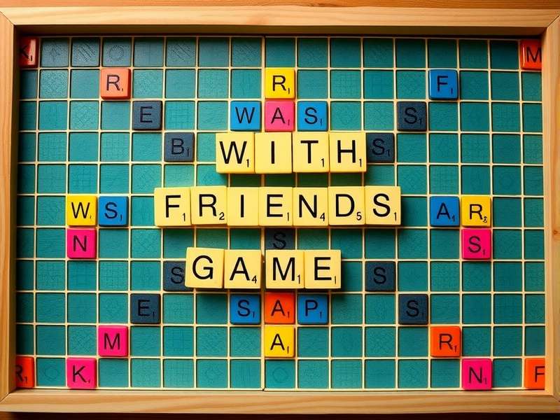 Words with Friends board game setup with tiles and players