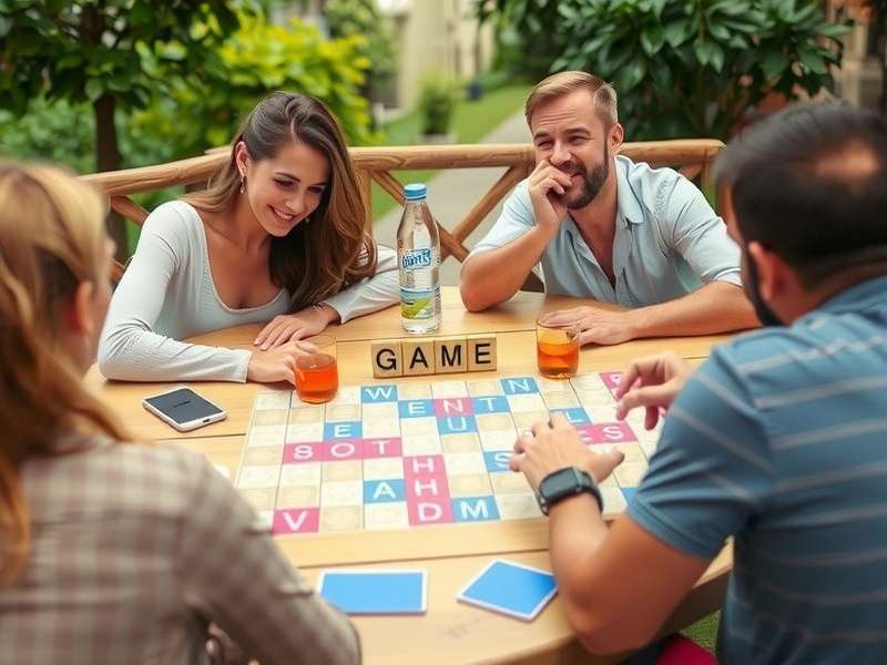 Words with Friends game board showing high-scoring word placement