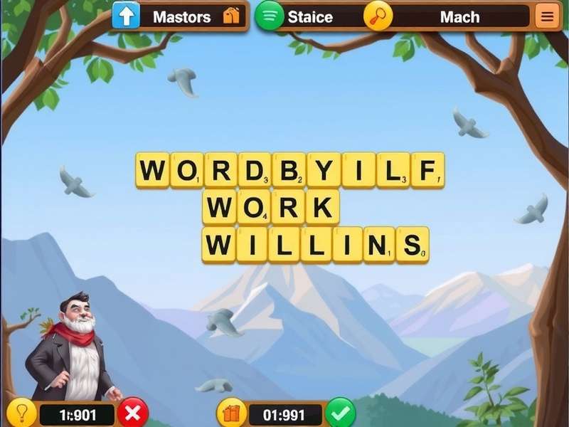 Words With Friends game board with strategic tile placement