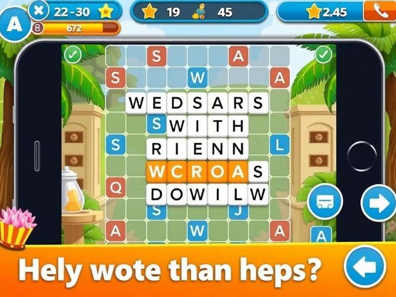 Android phone showing Words With Friends game with screenshot overlay for cheating