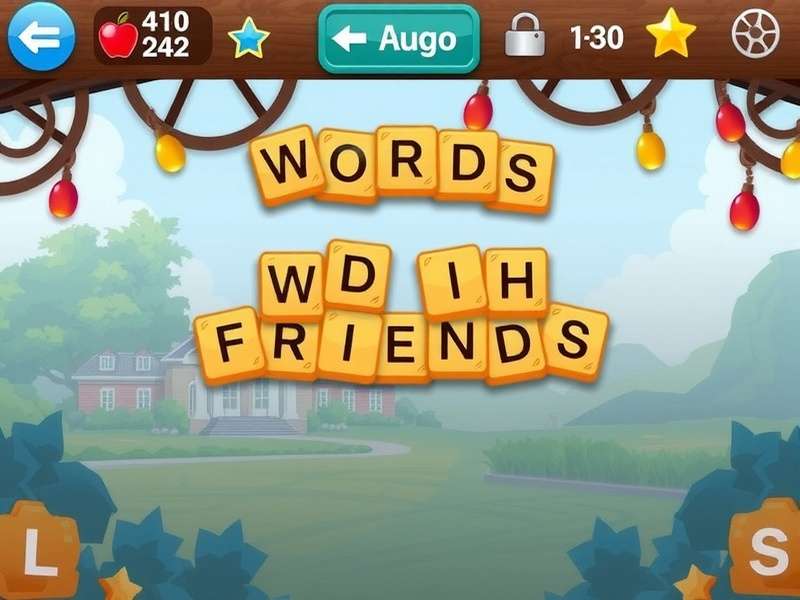 Words With Friends game board with strategic word placement highlighted