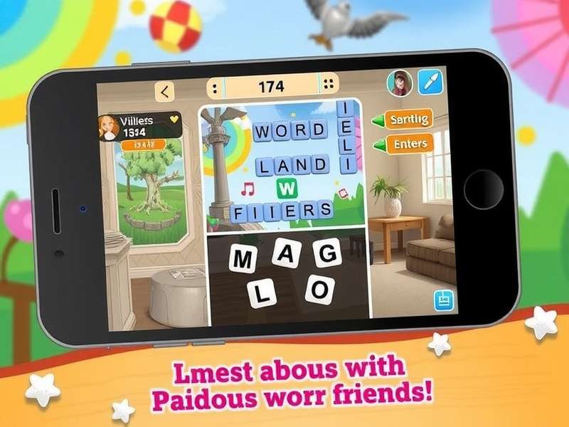 iPhone Words with Friends gameplay screen showing high-scoring words