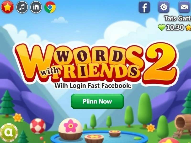 Words With Friends 2 Facebook Login Screen on Mobile