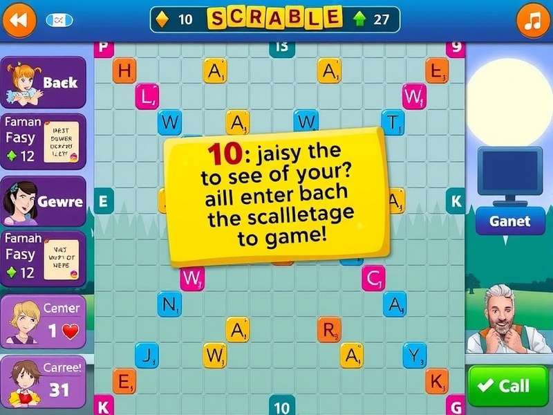 Words With Friends game board with strategic tile placement