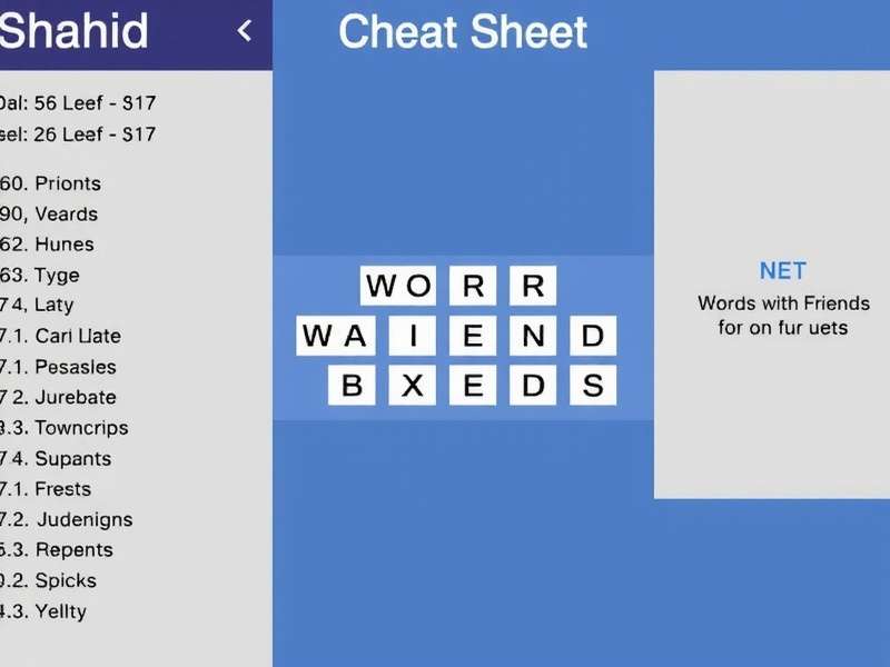 Words With Friends Cheat Sheet Net visual guide showing premium tiles and word placements