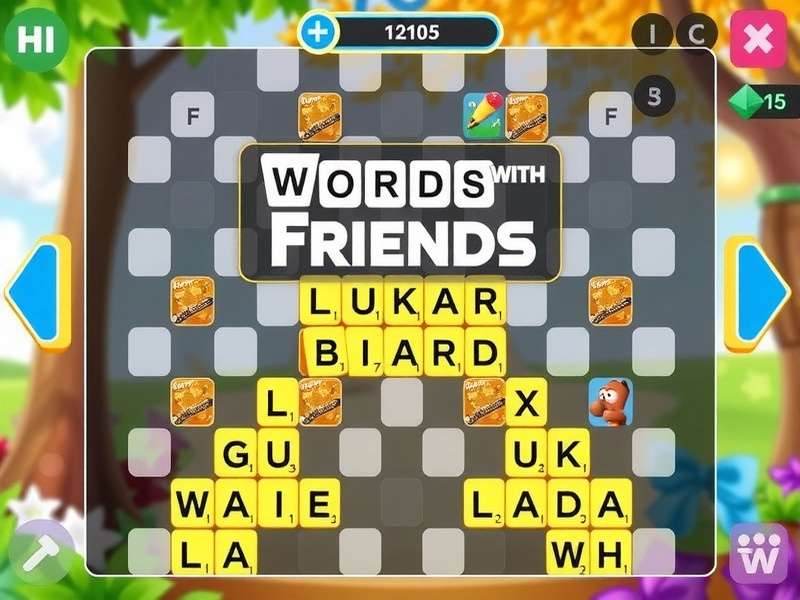 Visual guide showing a Words With Friends board with strategic word placements and a cheat board overlay