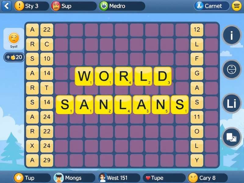 Words With Friends 2 game board with high scoring words highlighted