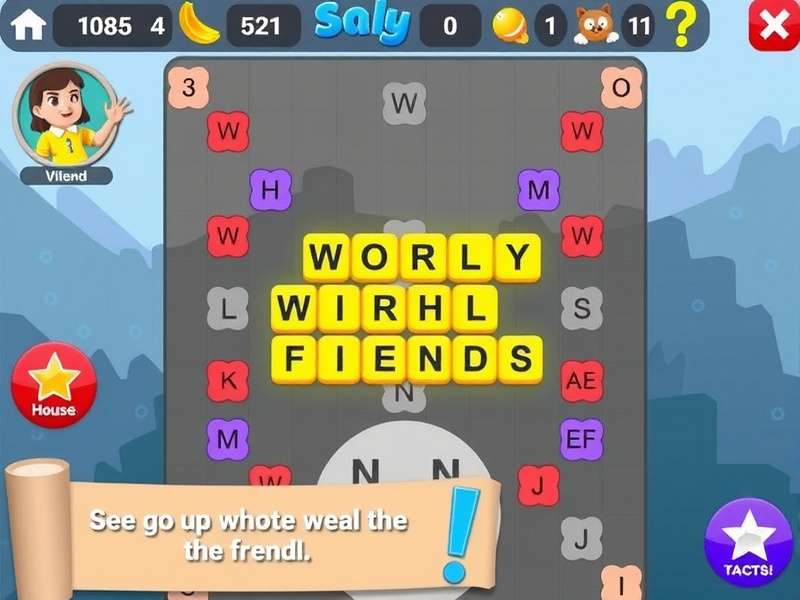 Close-up of a smartphone showing a Words With Friends game board with potential word highlights.