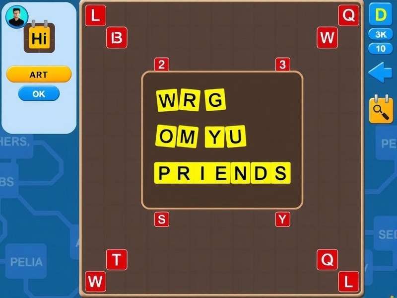 A competitive Words with Friends match showing a high-scoring board with strategic tile placement