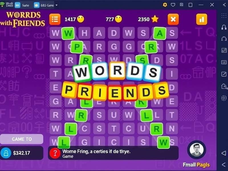Words With Friends game board showing high-scoring word placements and strategic tile positioning