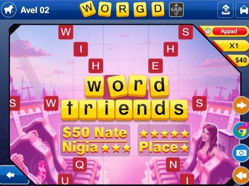 Words With Friends on Facebook Zynga – game board with tiles and score display
