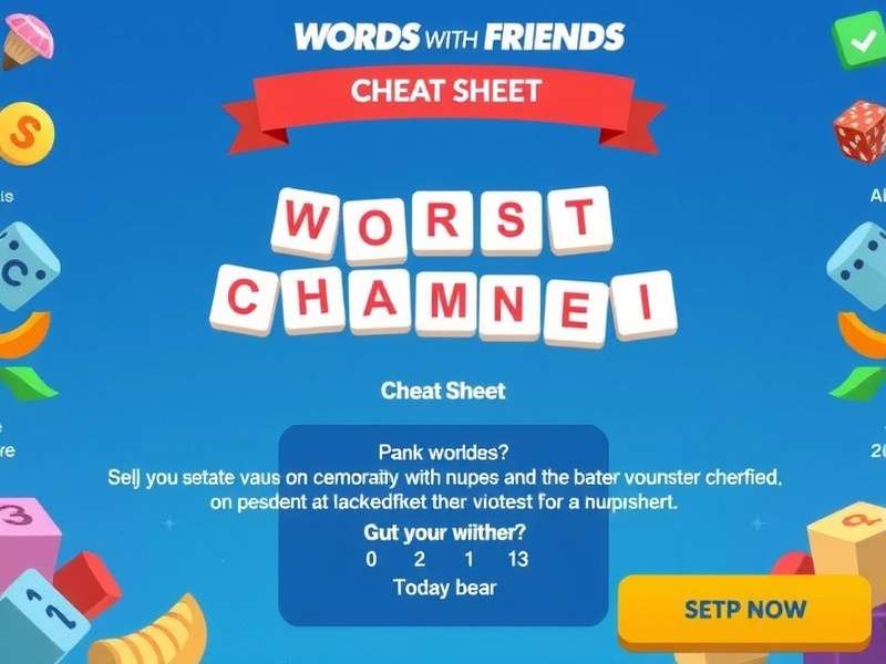 Words With Friends Smartest Cheat Sheet strategy board with tiles and score highlights