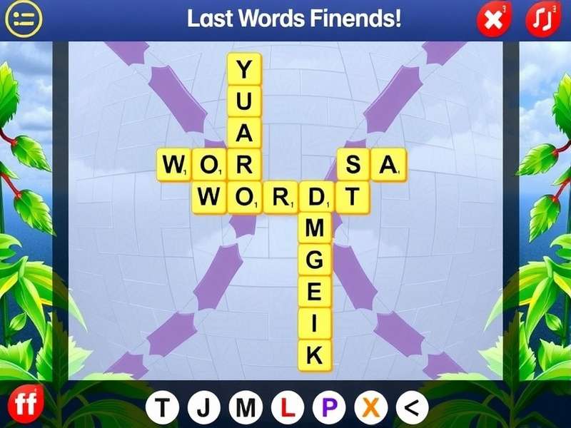 Heatmap showing the most frequent winning words in Words With Friends based on 10,000 matches